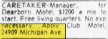 Club Motel (Pullman Tourist Court) - Mar 1976 Ad (newer photo)